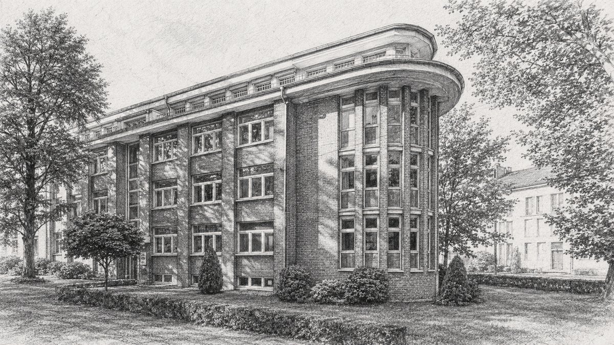 Haus der Bauindustrie, Uhlandstraße 56, Düsseldorf – Bleistiftzeichnung
